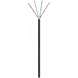 CAT6 U/UTP 50m udendørs kabel på en rulle stiv sort CCA