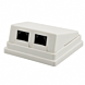 CAT5e UTP 2 port overflademonteret boks, elfenben