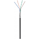 CAT6 SF/UTP 50m udendørs kabel på rulle, stiv sort CCA