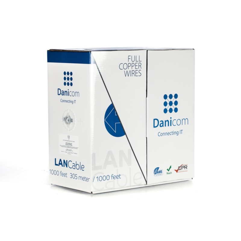 DANICOM CAT6 UTP 305m kabel på rulle - LSZH (Eca)