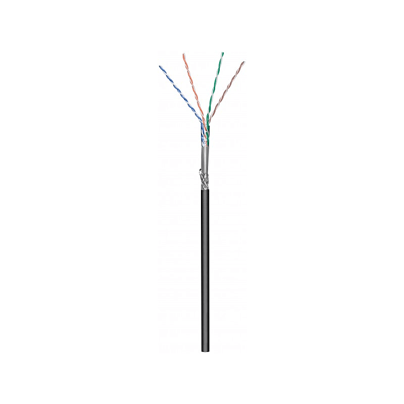 CAT6 SF/UTP 305m udendørs kabel på en rulle fleksibel sort CCA