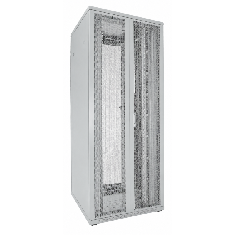42U hvid serverkabinet med dobbelte perforerede for- og bagdøre 800x800x2000mm (BxDxH)