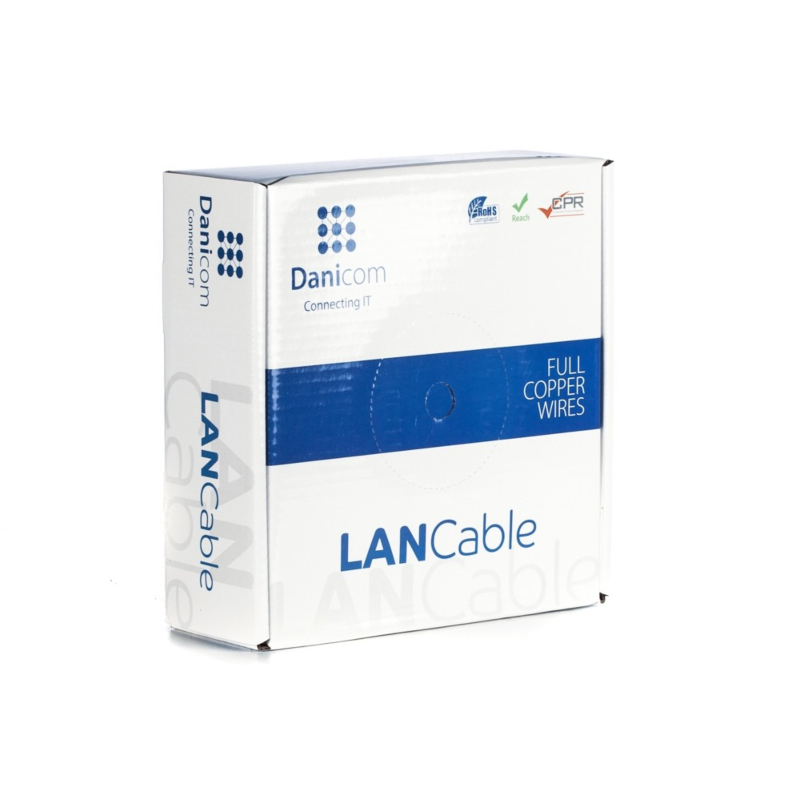 DANICOM CAT6A U/UTP 50m kabel på rulle - LSZH (Dca)