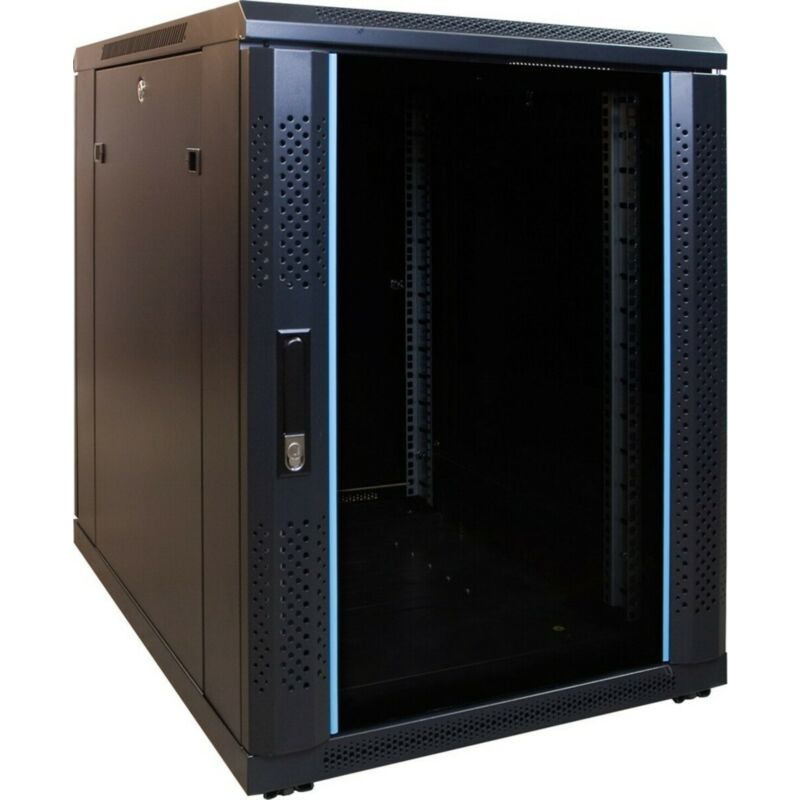 15U mini serverskab med glaslåge 600x600x860mm (BxDxH)