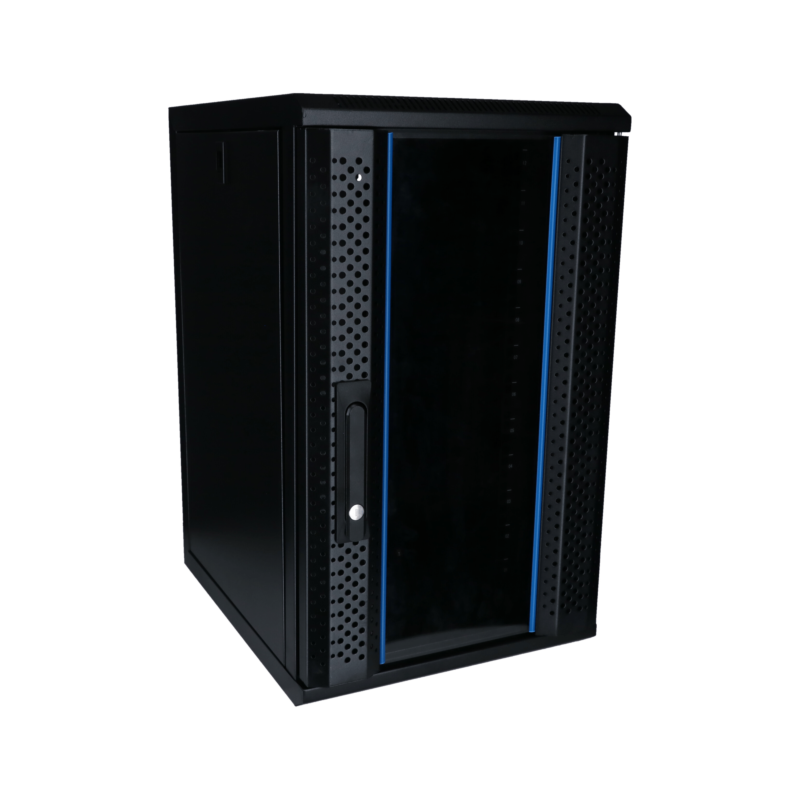 10 tommer 12U serverskab med glaslåge 370x450x618mm (BxDxH)