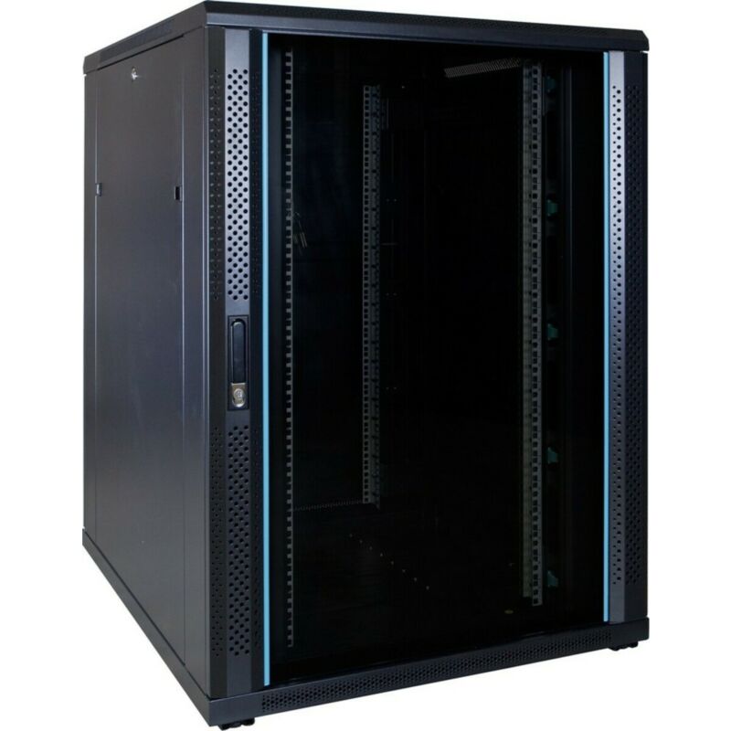 22U serverskab med glaslåge 800x1000x1200mm (BxDxH)