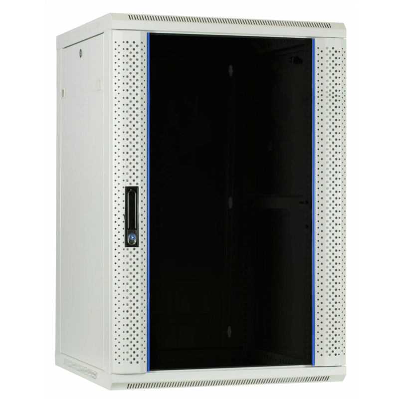 27U hvidt vægskab med glaslåge 600x600x1300mm (BxDxH)