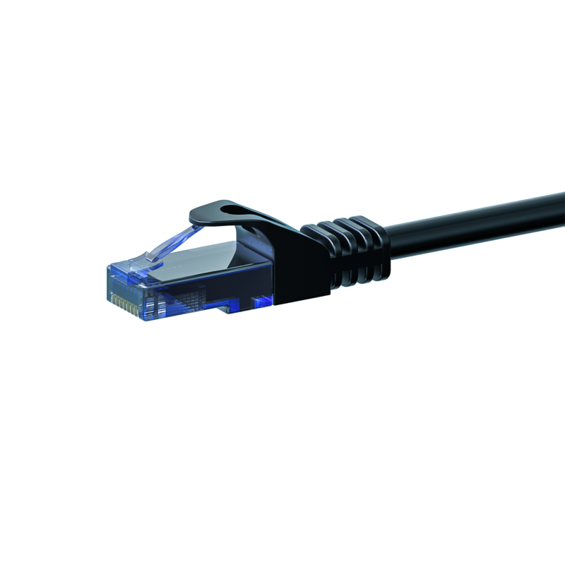 UTP CAT6a patchkabel 7,50m sort - 100% kobber