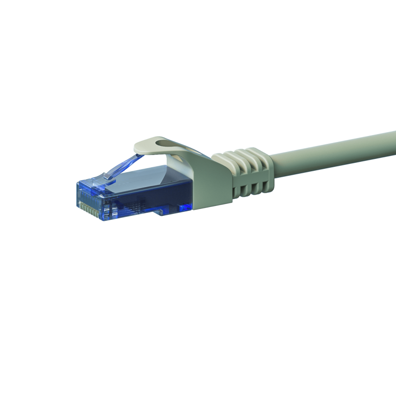 UTP CAT6a patchkabel 0,25m grå - 100% kobber