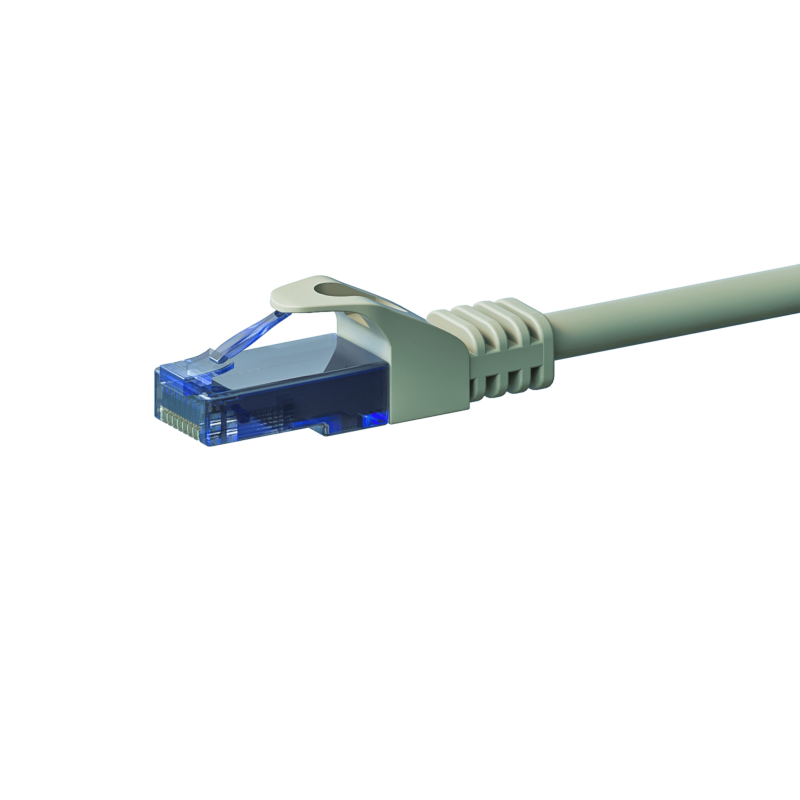 UTP CAT6a patchkabel 0,15m grå - 100% kobber