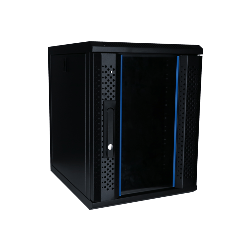 10 tommer 9U serverskab med glaslåge 370x450x486mm (BxDxH)