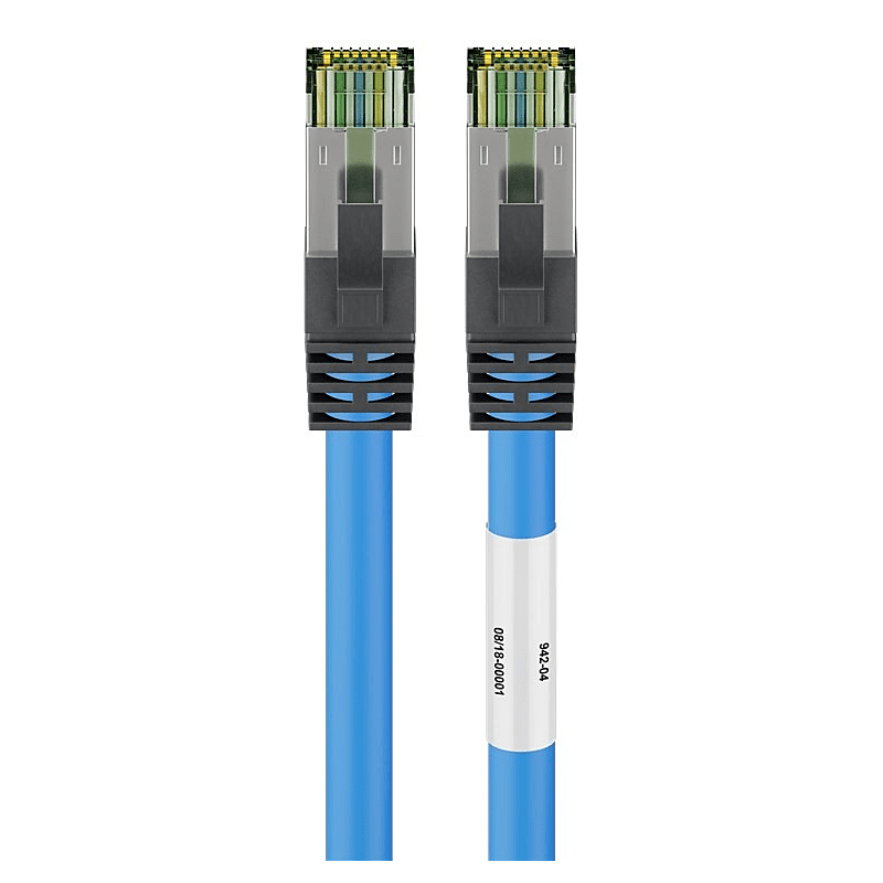 Cat8 S/FTP (PIMF) patchkabel 0,50 m blå