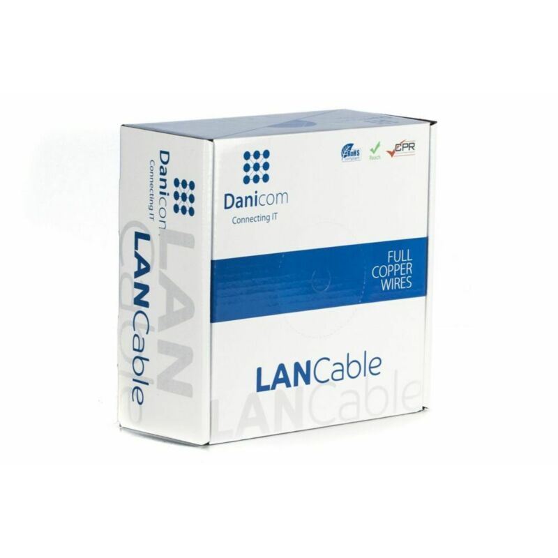 DANICOM CAT6 UTP 100m Udendørs kabel på rulle - PE (Fca)