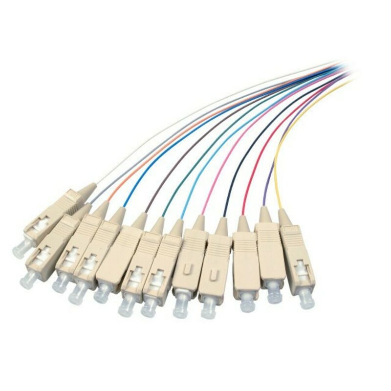 OM3 fiberoptisk pigtail farvet sæt SC - 12 stk