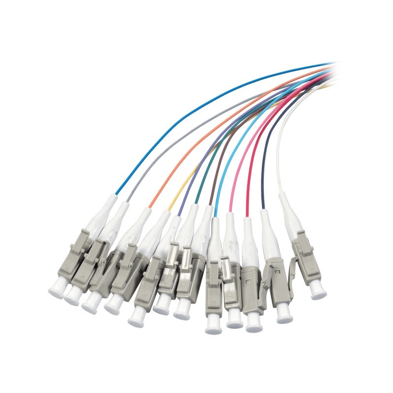 OS2 fiberoptisk pigtail farvet sæt LC - 12 stk