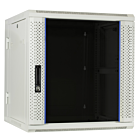 12U hvidt vægskab (vipbart) med glaslåge 600x600x635mm (BxDxH)