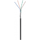CAT6 SF/UTP 100m udendørs kabel på en rulle fleksibel sort CCA