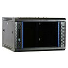 6U vægskab usamlet med glaslåge 600x600x368mm (BxDxH)