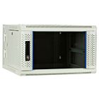 6U hvidt vægskab (vipbart) med glaslåge 600x600x368mm (BxDxH)