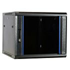 9U vægskab usamlet med glaslåge 600x600x500mm (BxDxH)