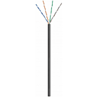CAT6 U/UTP 100m udendørs kabel på rulle, stiv sort CCA