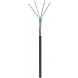 CAT6 S/FTP 100m udendørs kabel på en rulle fleksibel sort CCA