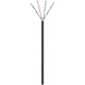 CAT6 U/UTP 50m udendørs kabel på en rulle fleksibel sort CCA