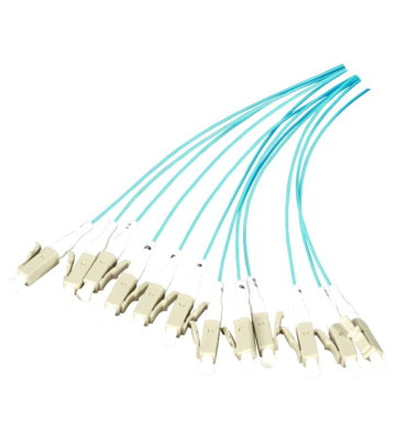 OM3 fiberoptisk pigtail turkis ST - 12 stk