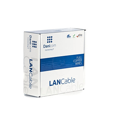 DANICOM CAT6A S/FTP 50m kabel på rulle fleksibel - PVC (Fca)