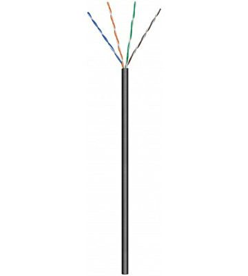 CAT6 U/UTP 305m udendørs kabel på en rulle stiv sort CCA