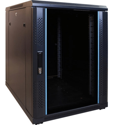 15U mini serverskab med glaslåge 600x800x860mm (BxDxH)