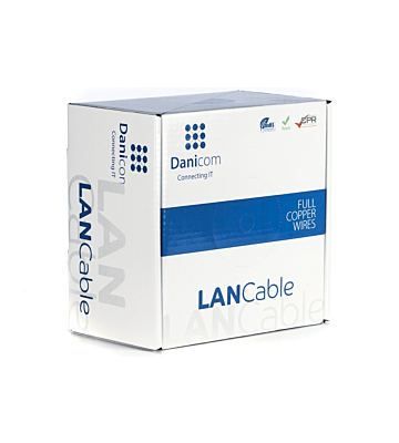 DANICOM CAT6A S/FTP 100m kabel på rulle fleksibel - PVC (Fca)
