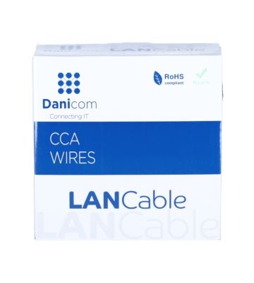 CAT5e U/UTP 100m udendørs kabel på rulle, stiv sort CCA