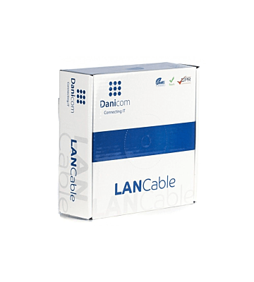 CAT5e U/UTP 50m kabel på rulle fleksibel grå CCA
