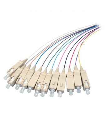 OS2 fiberoptisk pigtail farvet sæt SC/APC - 12 stk