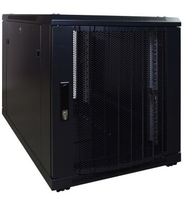 12U mini serverskab med perforeret låge 600x1000x720mm (BxDxH)