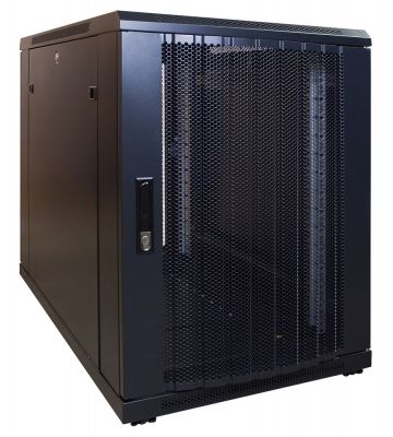 15U mini serverskab med perforeret låge 600x1000x860mm (BxDxH)
