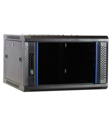 6U vægskab med glaslåge 600x600x368mm (BxDxH)
