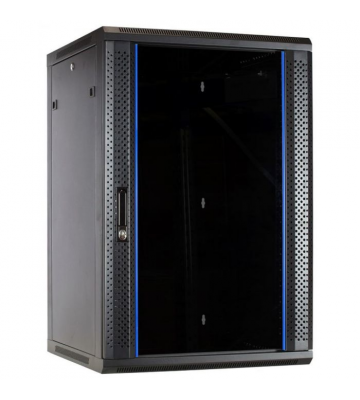22U vægskab med glaslåge 600x600x1100mm (BxDxH)