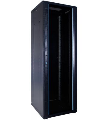 37U serverskab med glaslåge 600x600x1800mm (BxDxH)