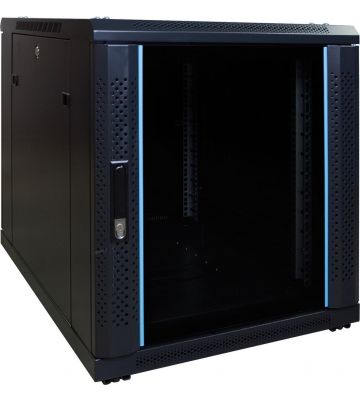 12U mini serverskab med glaslåge 600x800x720mm (BxDxH)