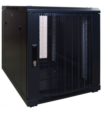 12U mini serverskab med perforeret låge 600x800x720mm (BxDxH)