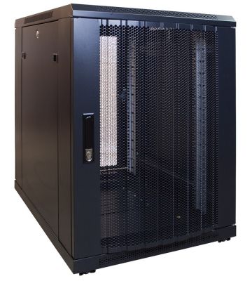 15U mini serverskab med perforeret låge 600x800x860mm (BxDxH)