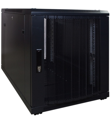 12U mini server rack med perforeret dør 600x1200x720mm (BxDxH)