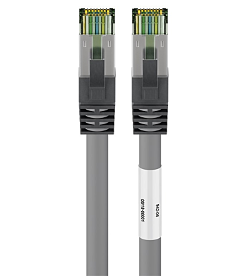 Cat8 S/FTP (PIMF) patchkabel 0,25m grå