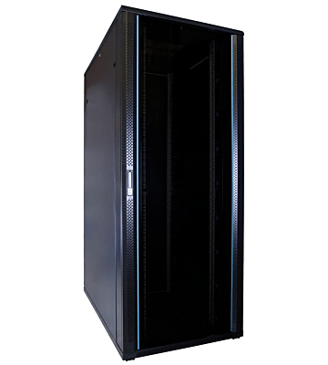 42U serverskab med glaslåge 800x1200x2000mm (BxDxH)