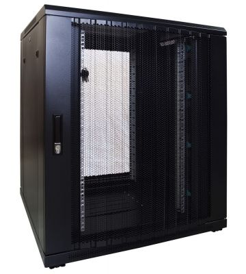 18U serverskab med perforeret låge 800x800x1000mm (BxDxH)