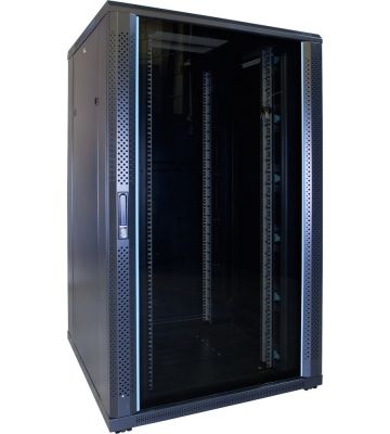 27U serverskab med glaslåge 800x800x1400mm (BxDxH)