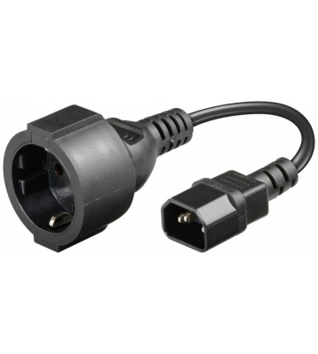Strømkabel AC stik til C14 0,15m - adapter