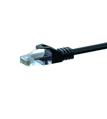 UTP CAT5e patchkabel 1m sort - 100% kobber